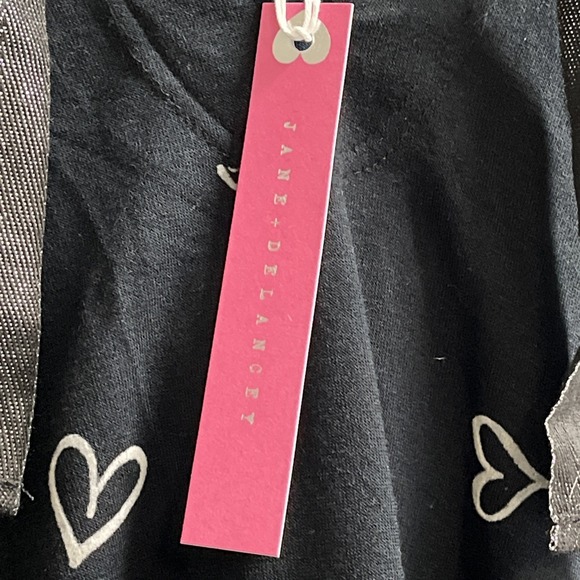 Jane & Delancey Sweatshirt Womens 2X Black Heart Print Hooded Valentines Day - Picture 4 of 11